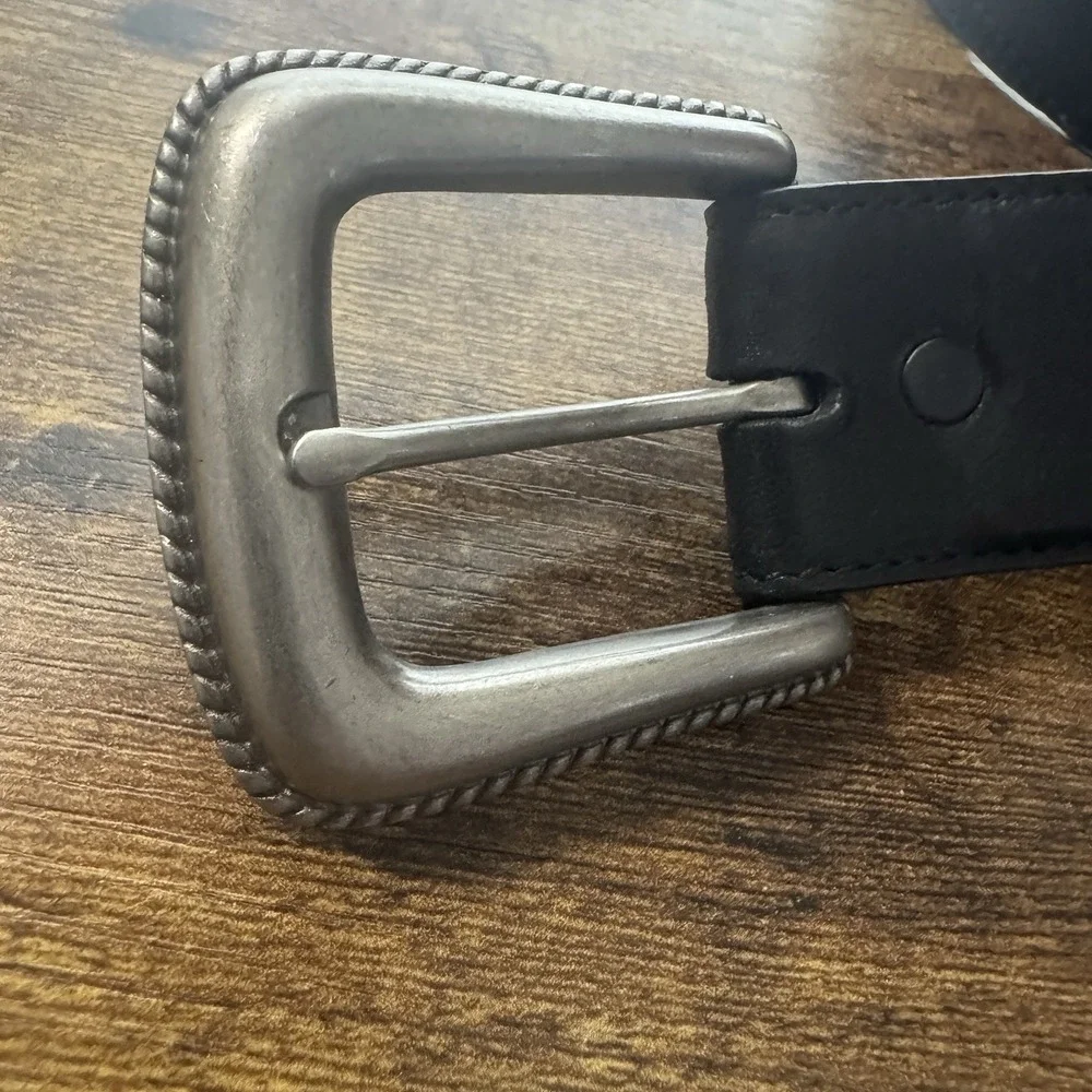 Resistol‎ 43010 Black/ Brown Leather Belt Adjustable 36/90 With Pewter Buckle